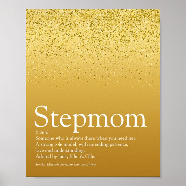 Stiefmutter Definition Gold Glitter Poster (Vorne)