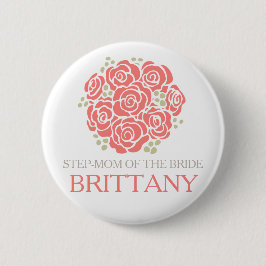 Stiefmutter des Braut korallenroten Button