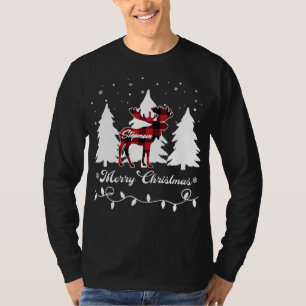 Stiefmutter-Elch-Buffalo-Rotkariert-Weihnachten-Ma T-Shirt