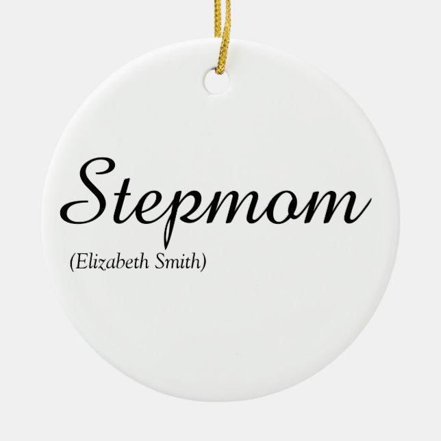 Stiefmutter Moderne elegante Schrift  Keramik Ornament (Vorne)