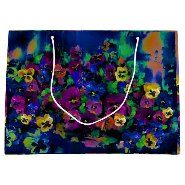 Stiefmütterchen Abstract 2 Große Geschentktasche Geschenktüte (Vorderseite)