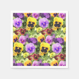 Stiefmütterchen Aquarellfarbe Serviette