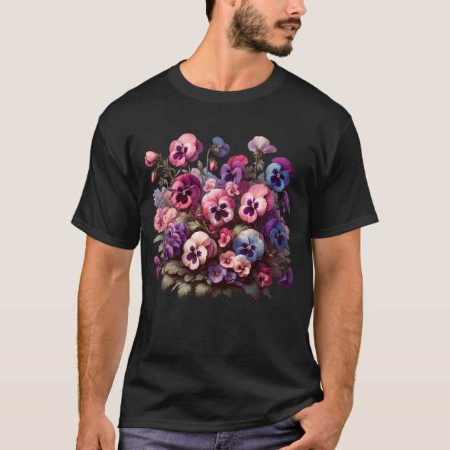 Stiefmütterchen Blume Pansy Lover Pflanze T-Shirt (Vorderseite)