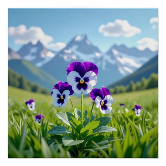 Stiefmütterchen-Blume Poster (Vorderseite)