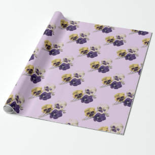 Stiefmütterchen-Blumen im Vintage-/Viktorianischen Geschenkpapier