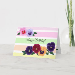 Stiefmütterchen-Blumengeburtstag Karte