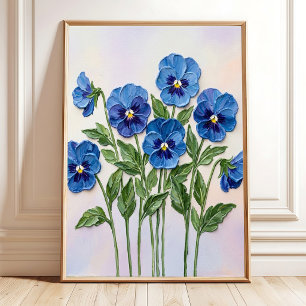 Stiefmütterchen-Blumenwandkunst - Modern Minimalis Poster