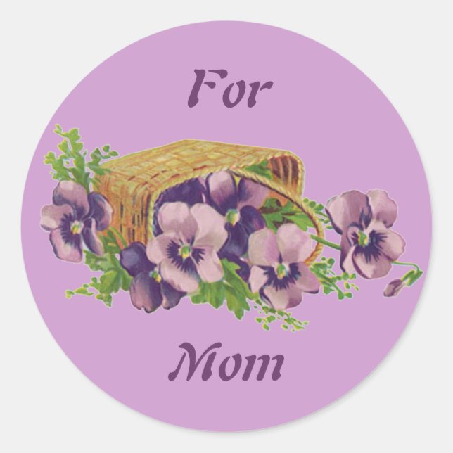 Stiefmütterchen für die Mama Runder Aufkleber (Vorderseite)