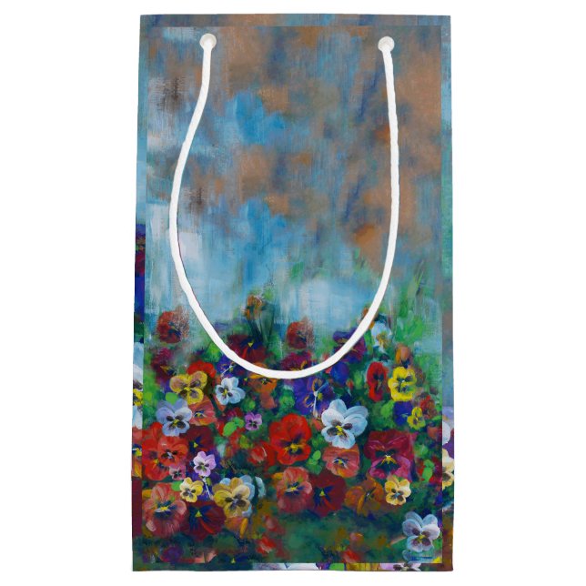 Stiefmütterchen-Geschenktasche Kleine Geschenktüte (Vorderseite)
