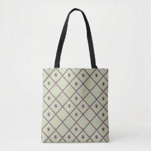 Stiefmütterchen-Gitter-Allover-Druck-Tote. Tasche