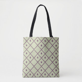 Stiefmütterchen-Gitter-Allover-Druck-Tote. Tasche