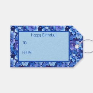 Stiefmütterchen im Aquarellstil Blau Lila Blumendr Geschenkanhänger
