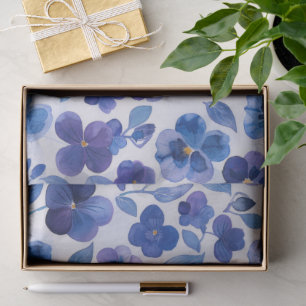 Stiefmütterchen im Aquarellstil Lila Blauer Blumen Seidenpapier