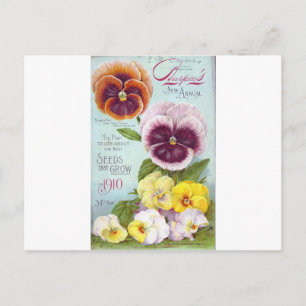 Stiefmütterchen im Vintage-Stil Postkarte