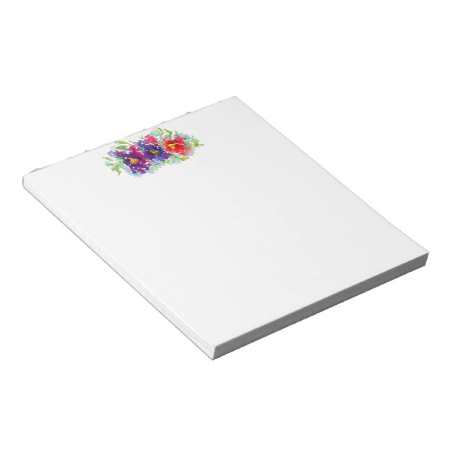Stiefmütterchen im Watercolor-Notepad Notizblock (angewinkelt)