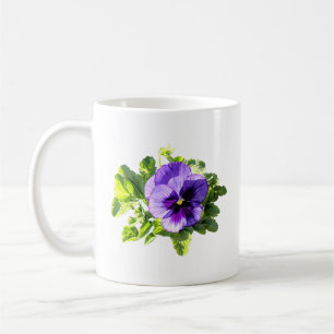 Stiefmütterchen in zwei Lila-Tönen Kaffeetasse