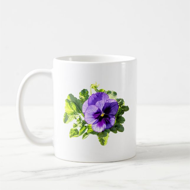 Stiefmütterchen in zwei Lila-Tönen Kaffeetasse (Links)