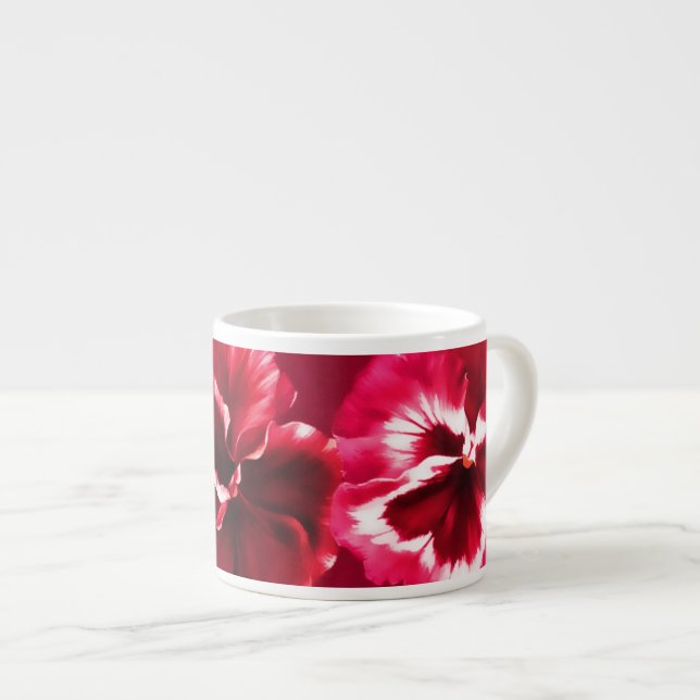 Stiefmütterchen kunstvoll rosa Espresso Tasse (Vorderseite Rechts)
