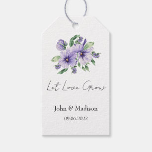 Stiefmütterchen Lass Liebe wachsen Hochzeitssame Geschenkanhänger