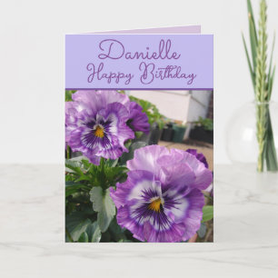 Stiefmütterchen Lila Blume floral Mädchen Name Geb Karte