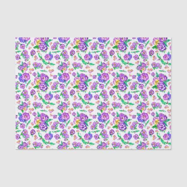 Stiefmütterchen Musterpapier Seidenpapier (Vorderseite)