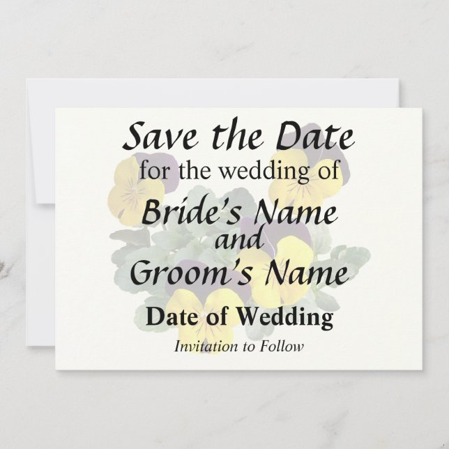 Stiefmütterchen Sorbet Gelber Sprung Auf Save The Date (Vorderseite)