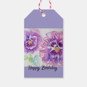 Stiefmütterchen Stiefmütterchen Blume Wasserfarbe Geschenkanhänger