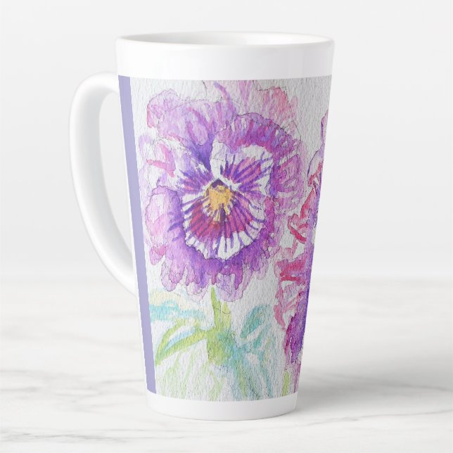Stiefmütterchen Stiefmütterchen-Blume Wasserfarbe  Milchtasse (Linke Ecke)