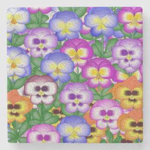 Stiefmütterchen Stone Untersetzer