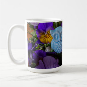 Stiefmütterchen und Uhu-Tasse Kaffeetasse