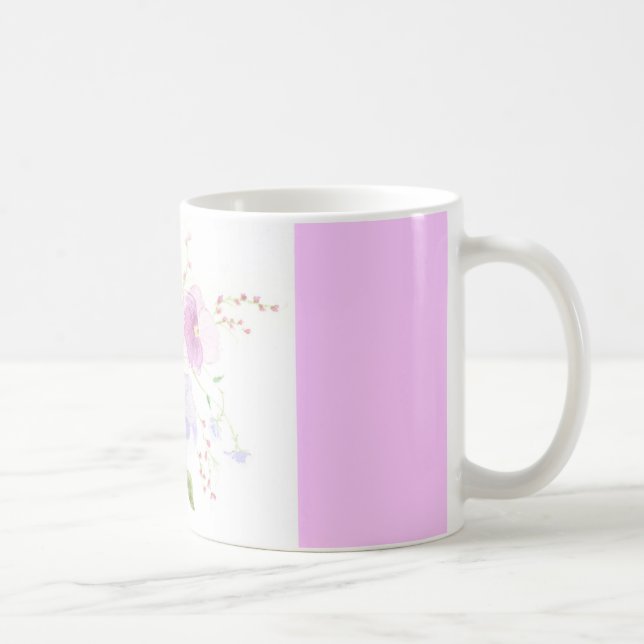 Stiefmütterchen Watercolor-Tasse Kaffeetasse (Rechts)
