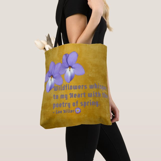 Stiefmütterchen Wildblumen Zitat Tasche (Von Nahem)