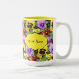 StiefmütterchenWatercolor Zweifarbige Tasse