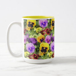 StiefmütterchenWatercolor Zweifarbige Tasse