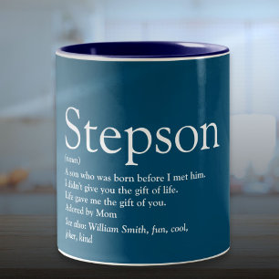 Stiefsohn Typografischer Spaß Blau Zweifarbige Tasse