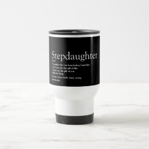 Stieftochter Definition Schwarz und Weiß Spaß Reisebecher