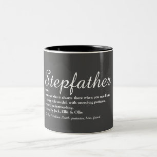 Stiefvater Definition Schrift Spaß Grau Zweifarbige Tasse