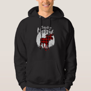 Stiefvater Elch Rot Kariert Büffel Passende Famili Hoodie