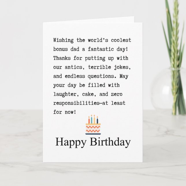 Stiefvater Geburtstag Karte (Vorderseite)