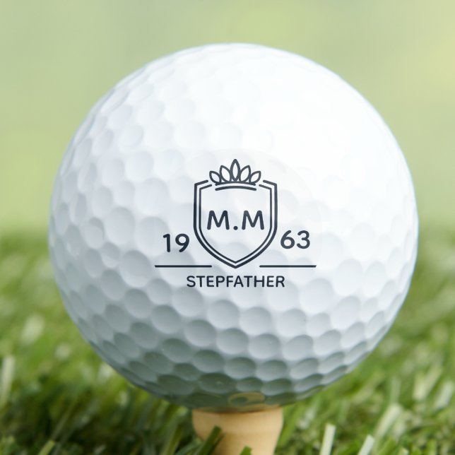 Stiefvater Monogramm Anfangsbuchstaben Name Mann d Golfball (Stepfather Golf Ball)