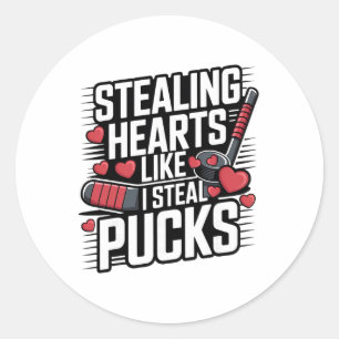 Stiehl Herzen wie ich Pucks stehle Valentinstag Runder Aufkleber