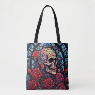 Stiele und Steine Schädel und Rose Totbeutel Tasche