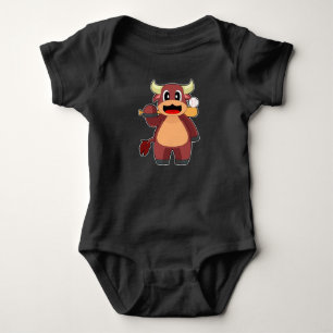 Stier Baseball Baseballschläger Baby Strampler