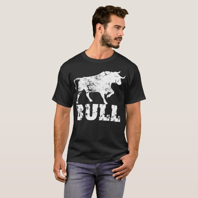 Stier beunruhigte T-Shirt (Vorne ganz)