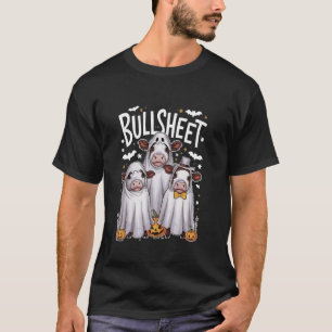 Stier Blatt Geist Kuh Halloween Lustiges Kuh Kostü T-Shirt