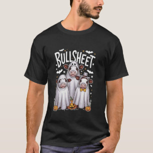 Stier Blatt Geist Kuh Halloween Lustiges Kuh Kostü T-Shirt