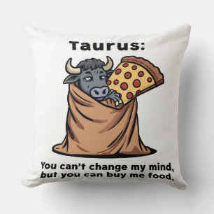 Stier-Decken-Burrito-Pizza Lustiges Zodiac-Grafik Kissen