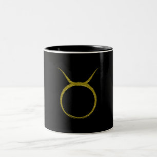 STIER Der Bulle Gold Astrologie Sternzeichen  Zweifarbige Tasse