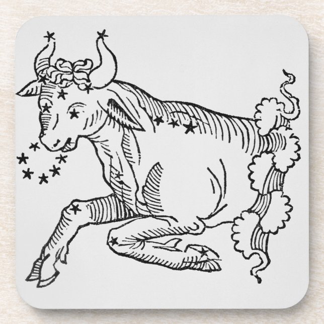Stier (der Stier) eine Illustration vom Untersetzer (Vorderseite)