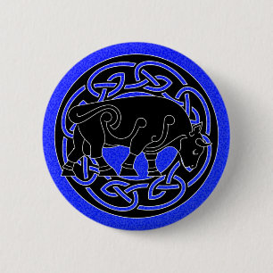 Stier des Wohlstandes - keltischer Button